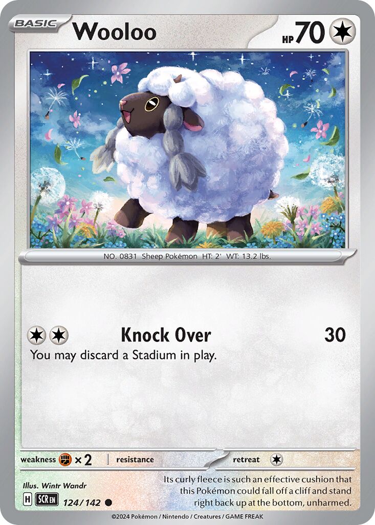 Wooloo 124/142 — Stellar Crown (English Pokémon TCG card)