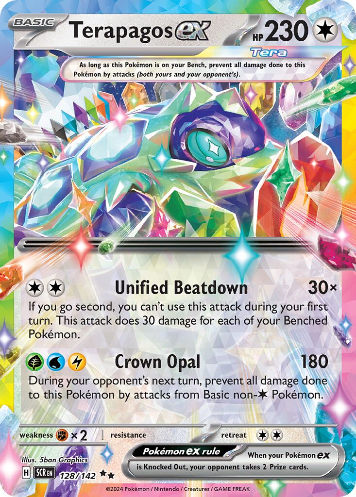 Terapagos ex 128/142 — Stellar Crown (English Pokémon TCG card)