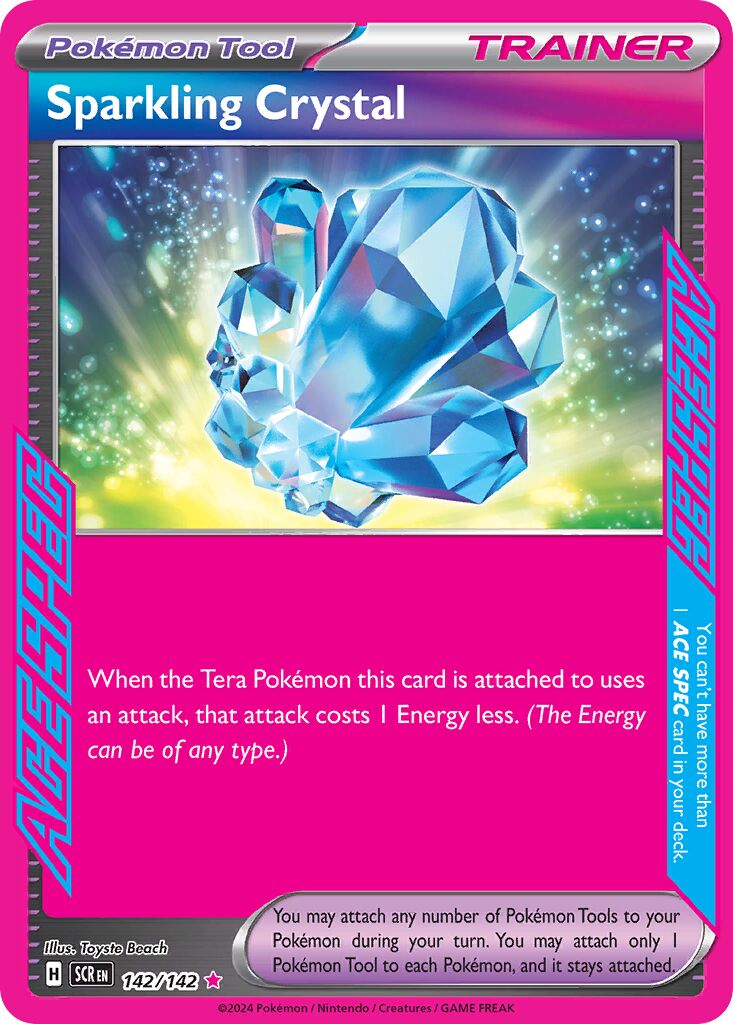 Sparkling Crystal 142/142 — Stellar Crown (English Pokémon TCG card)