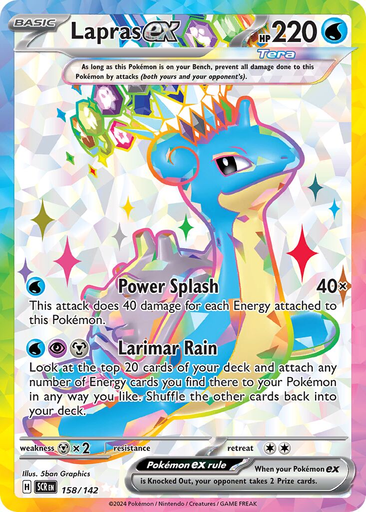 Lapras ex 158/142 — Stellar Crown (English Pokémon TCG card)