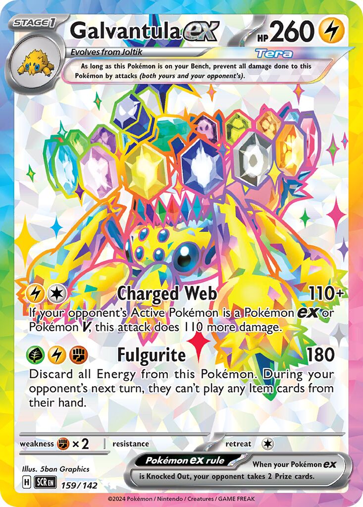 Galvantula ex 159/142 — Stellar Crown (English Pokémon TCG card)