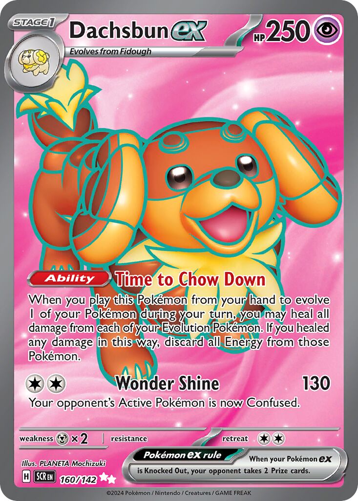 Dachsbun ex 160/142 — Stellar Crown (English Pokémon TCG card)