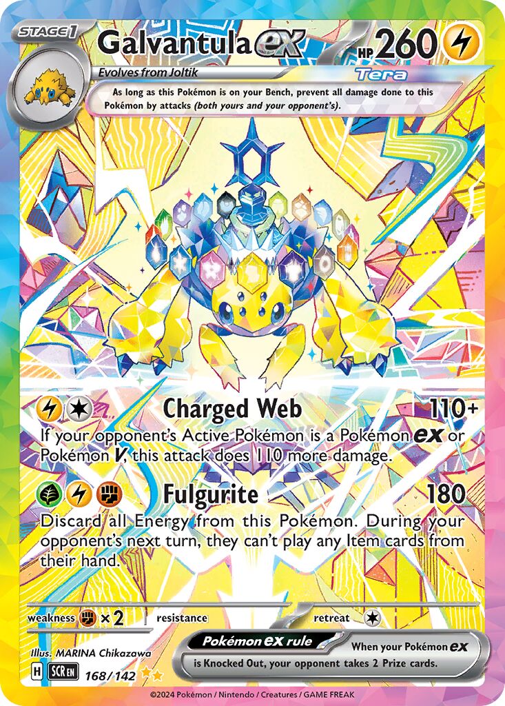 Galvantula ex 168/142 — Stellar Crown (English Pokémon TCG card)