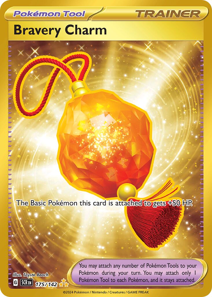Bravery Charm 175/142 — Stellar Crown (English Pokémon TCG card)