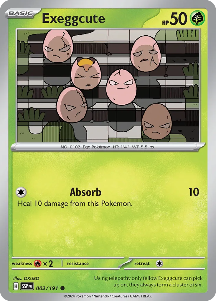 Exeggcute 002/191 — Surging Sparks (English Pokémon TCG card)