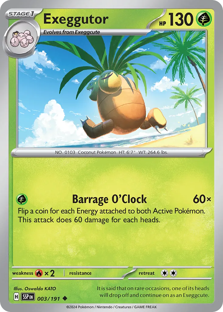 Exeggutor 003/191 — Surging Sparks (English Pokémon TCG card)