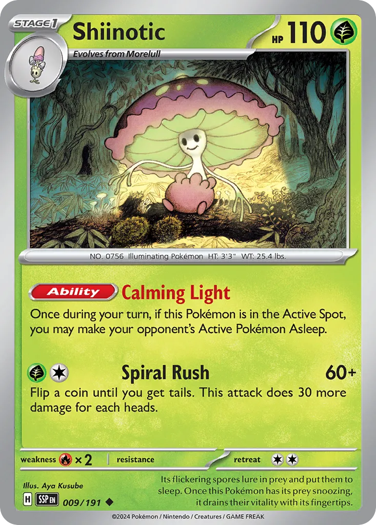 Shiinotic 009/191 — Surging Sparks (English Pokémon TCG card)