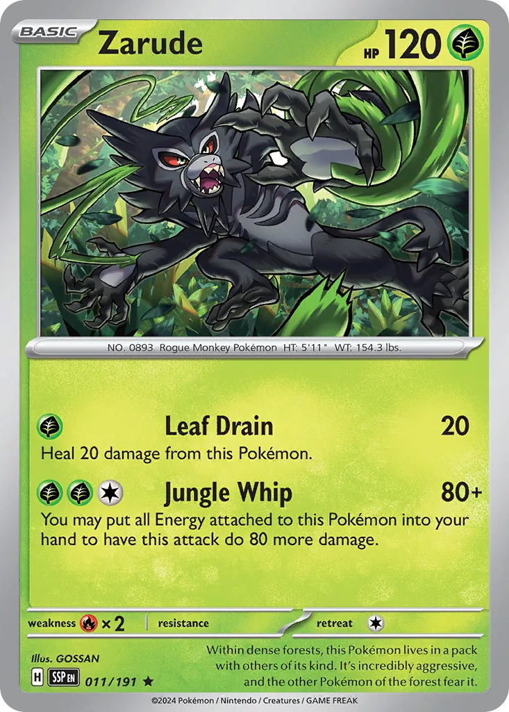 Zarude 011/191 — Surging Sparks (English Pokémon TCG card)