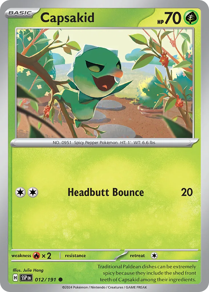 Capsakid 012/191 — Surging Sparks (English Pokémon TCG card)