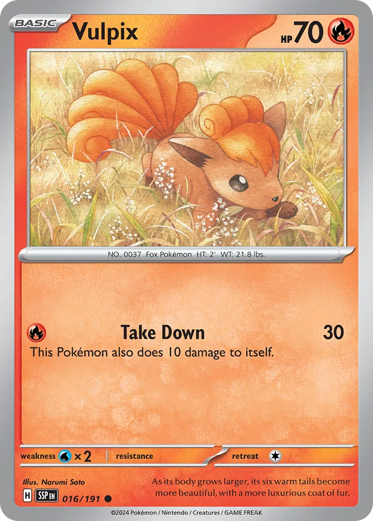 Vulpix 016/191 — Surging Sparks (English Pokémon TCG card)