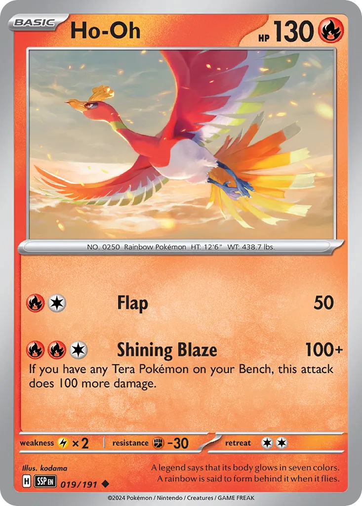 Ho-Oh 019/191 — Surging Sparks (English Pokémon TCG card)
