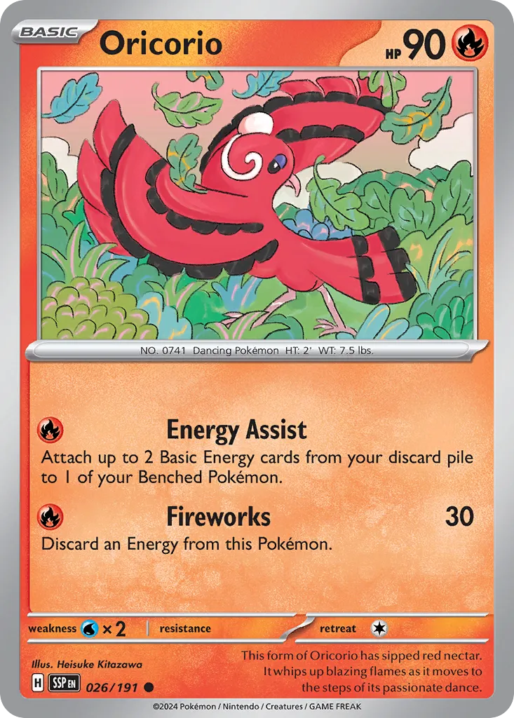 Oricorio 026/191 — Surging Sparks (English Pokémon TCG card)