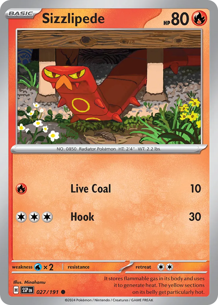 Sizzlipede 027/191 — Surging Sparks (English Pokémon TCG card)