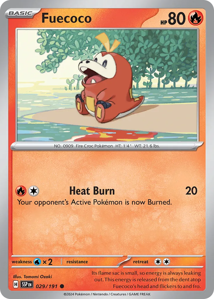 Fuecoco 029/191 — Surging Sparks (English Pokémon TCG card)