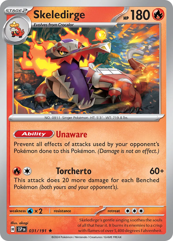 Skeledirge 031/191 — Surging Sparks (English Pokémon TCG card)