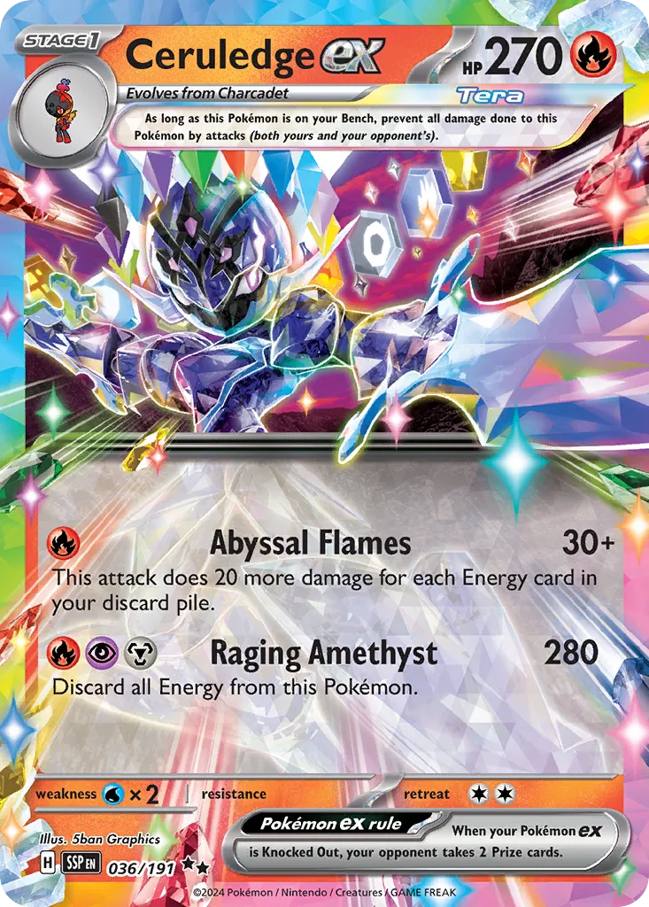 Ceruledge ex 036/191 — Surging Sparks (English Pokémon TCG card)