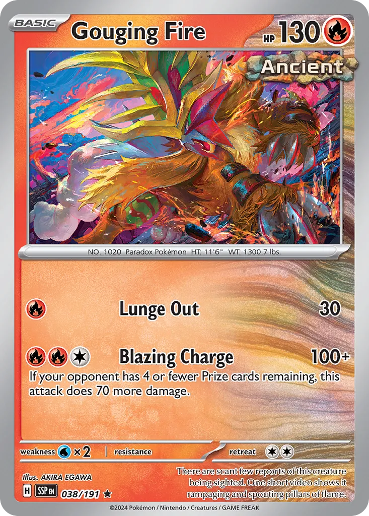 Gouging Fire 038/191 — Surging Sparks (English Pokémon TCG card)