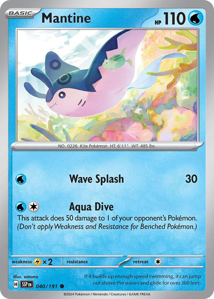 Mantine 040/191 — Surging Sparks (English Pokémon TCG card)