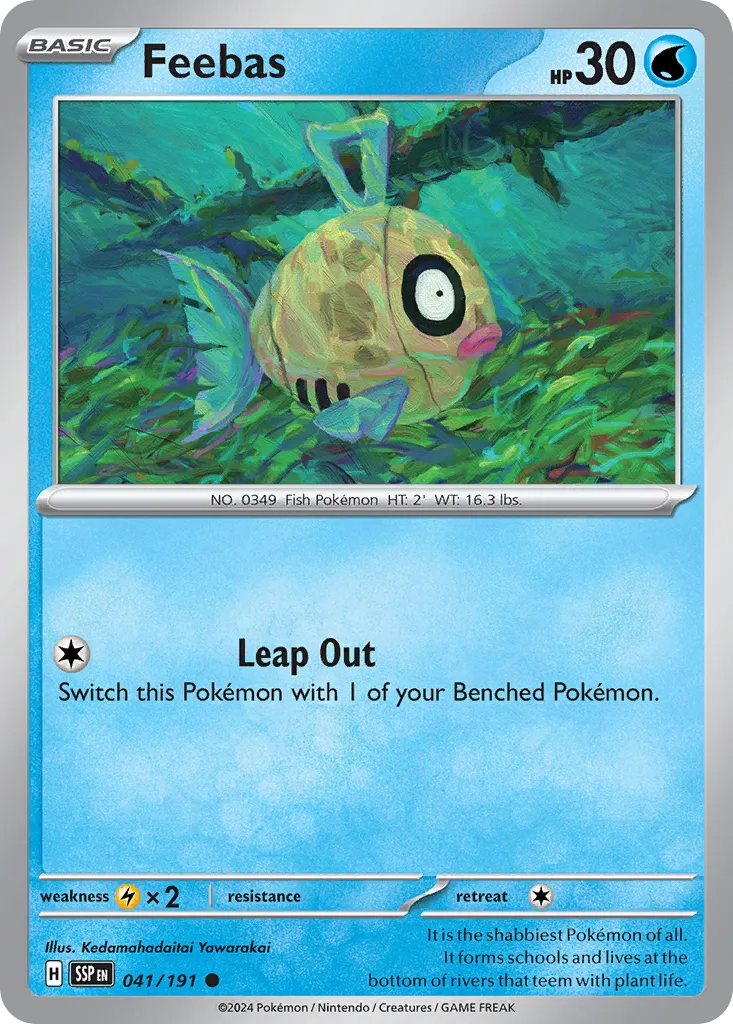 Feebas 041/191 — Surging Sparks (English Pokémon TCG card)