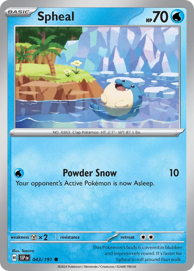 Spheal 043/191 — Surging Sparks (English Pokémon TCG card)