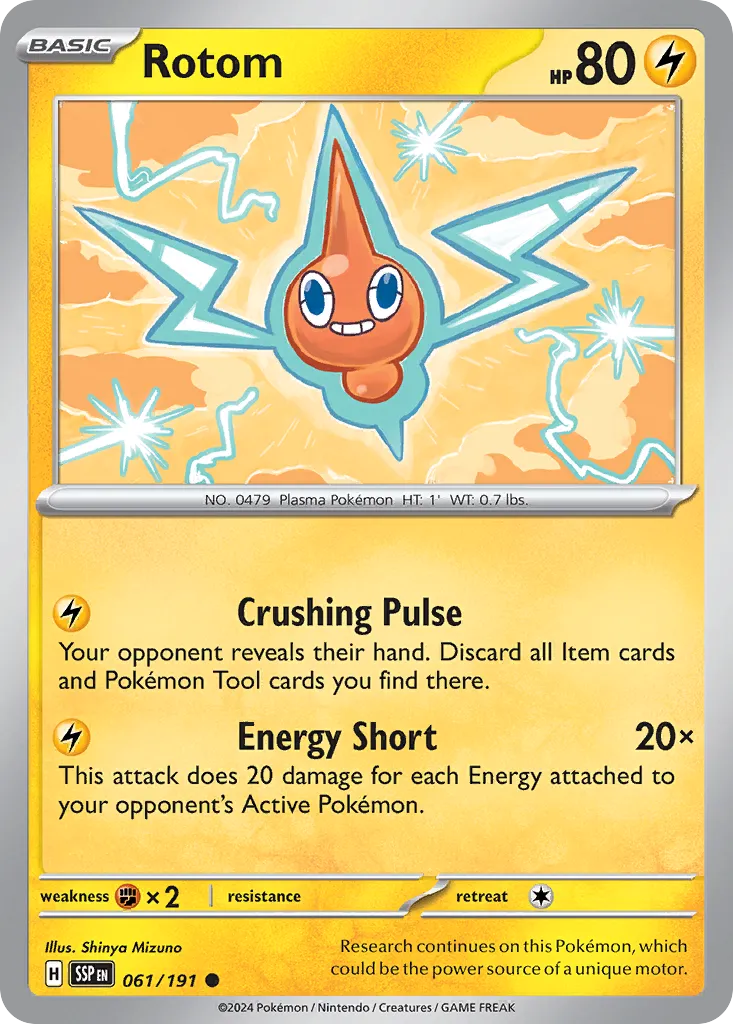 Rotom 061/191 — Surging Sparks (English Pokémon TCG card)