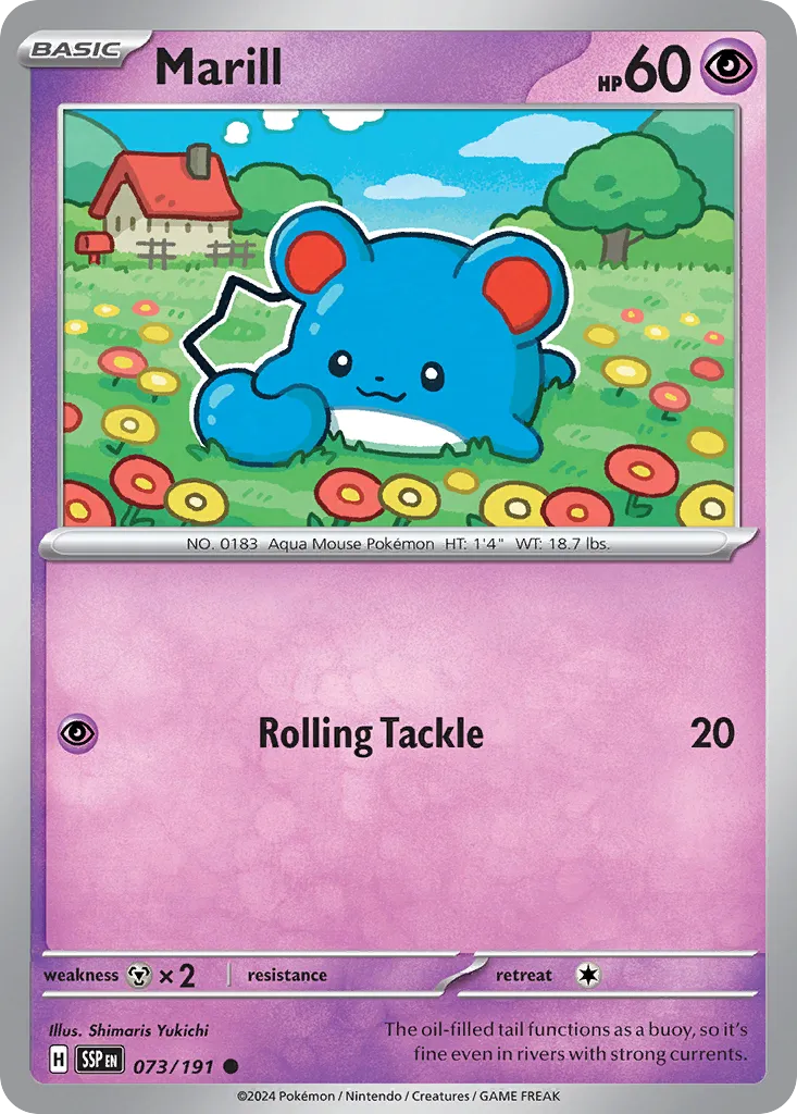 Marill 073/191 — Surging Sparks (English Pokémon TCG card)