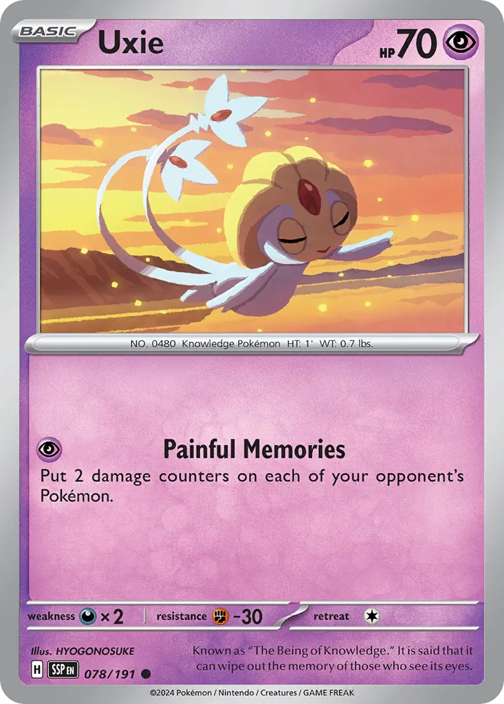 Uxie 078/191 — Surging Sparks (English Pokémon TCG card)