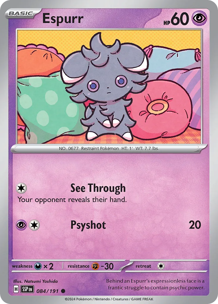 Espurr 084/191 — Surging Sparks (English Pokémon TCG card)