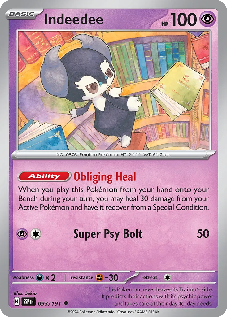 Indeedee 093/191 — Surging Sparks (English Pokémon TCG card)
