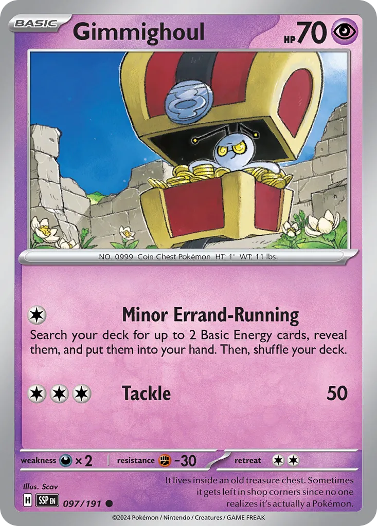 Gimmighoul 097/191 — Surging Sparks (English Pokémon TCG card)