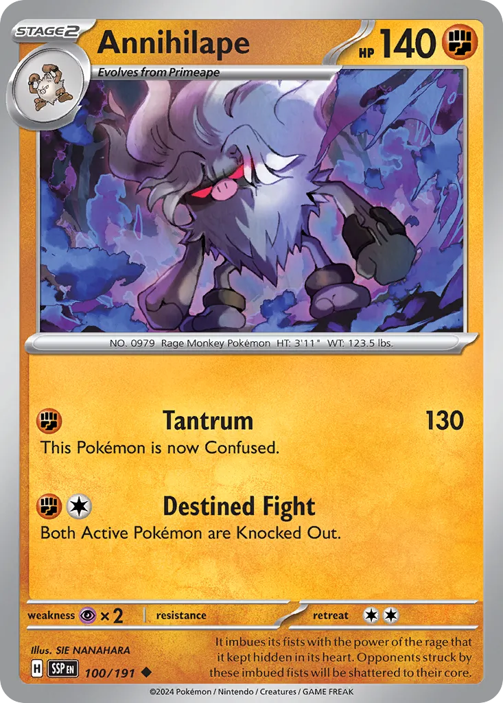Annihilape 100/191 — Surging Sparks (English Pokémon TCG card)