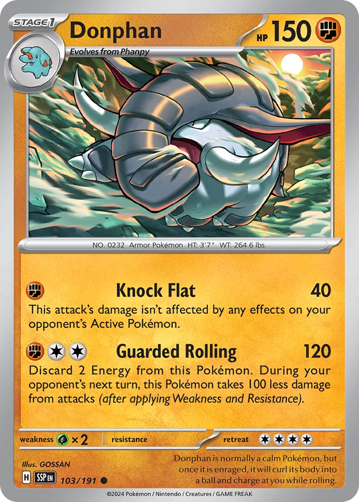 Donphan 103/191 — Surging Sparks (English Pokémon TCG card)