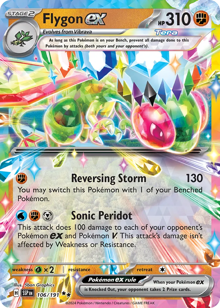 Flygon ex 106/191 — Surging Sparks (English Pokémon TCG card)