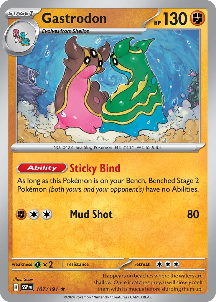 Gastrodon 107/191 — Surging Sparks (English Pokémon TCG card)