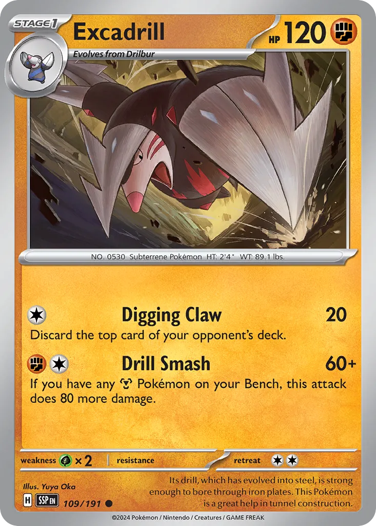 Excadrill 109/191 — Surging Sparks (English Pokémon TCG card)