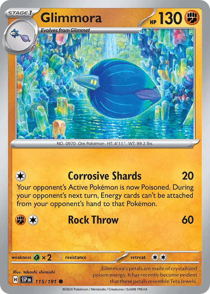 Glimmora 115/191 — Surging Sparks (English Pokémon TCG card)