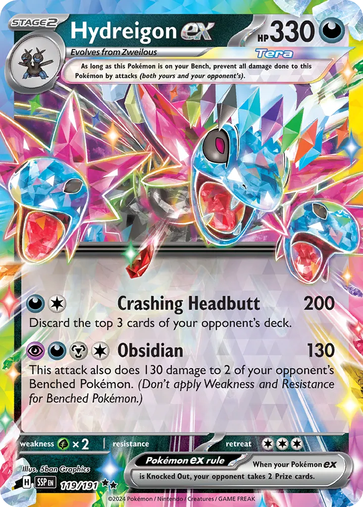 Hydreigon ex 119/191 — Surging Sparks (English Pokémon TCG card)
