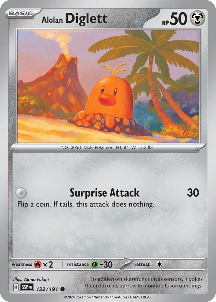 Alolan Diglett 122/191 — Surging Sparks (English Pokémon TCG card)
