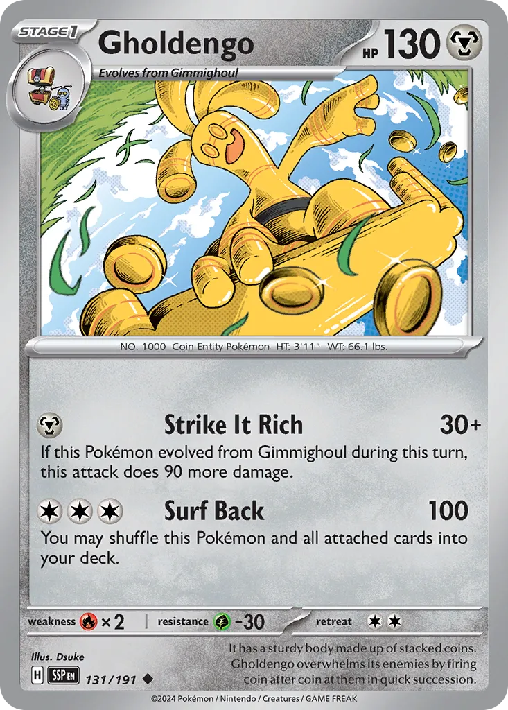 Gholdengo 131/191 — Surging Sparks (English Pokémon TCG card)