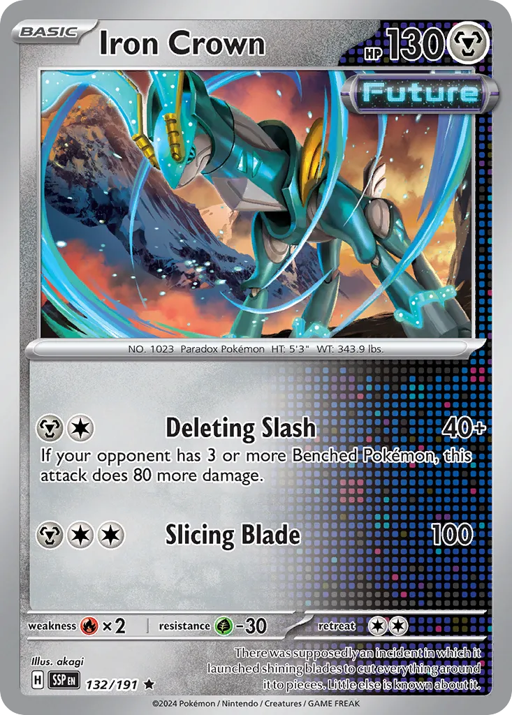 Iron Crown 132/191 — Surging Sparks (English Pokémon TCG card)