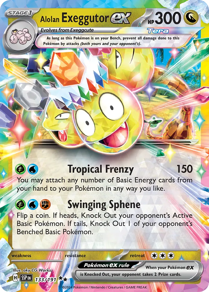 Alolan Exeggutor ex 133/191 — Surging Sparks (English Pokémon TCG card)