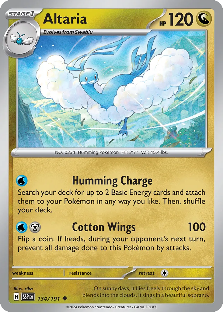 Altaria 134/191 — Surging Sparks (English Pokémon TCG card)
