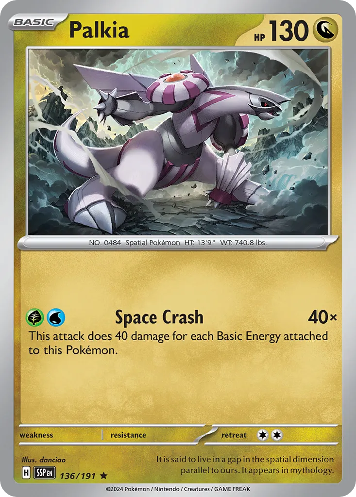 Palkia 136/191 — Surging Sparks (English Pokémon TCG card)
