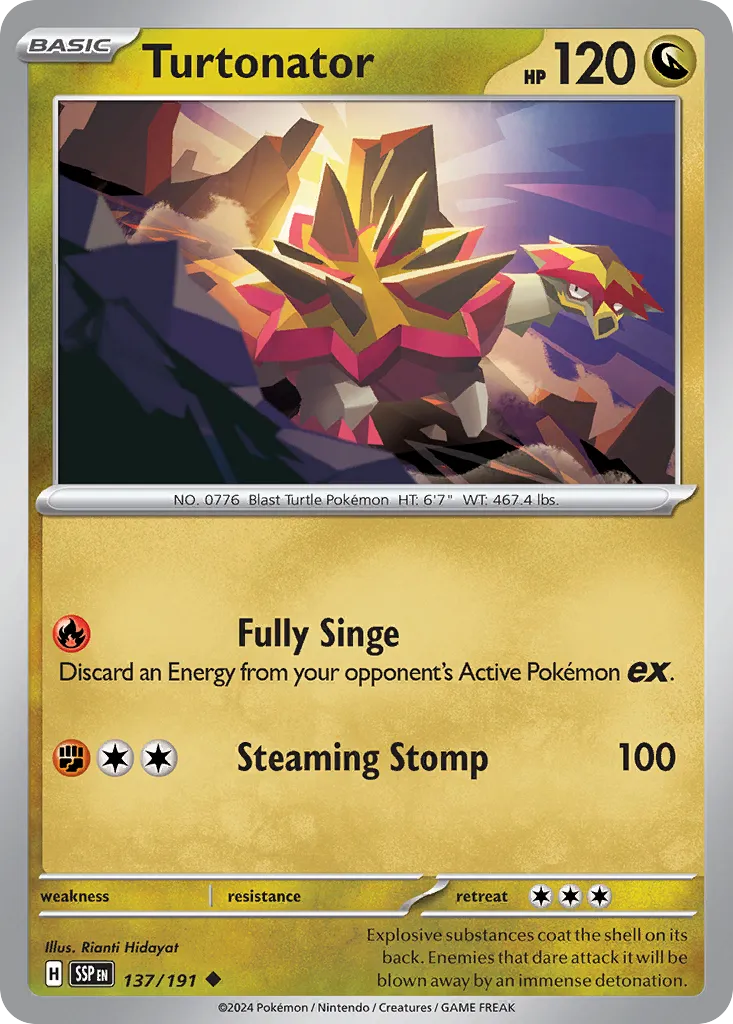 Turtonator 137/191 — Surging Sparks (English Pokémon TCG card)