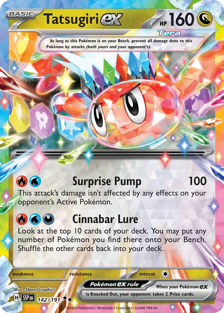 Tatsugiri ex 142/191 — Surging Sparks (English Pokémon TCG card)