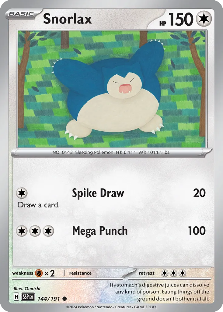 Snorlax 144/191 — Surging Sparks (English Pokémon TCG card)