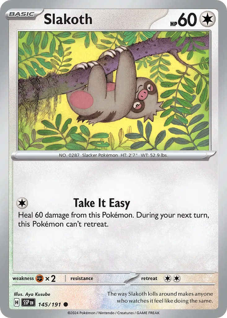 Slakoth 145/191 — Surging Sparks (English Pokémon TCG card)