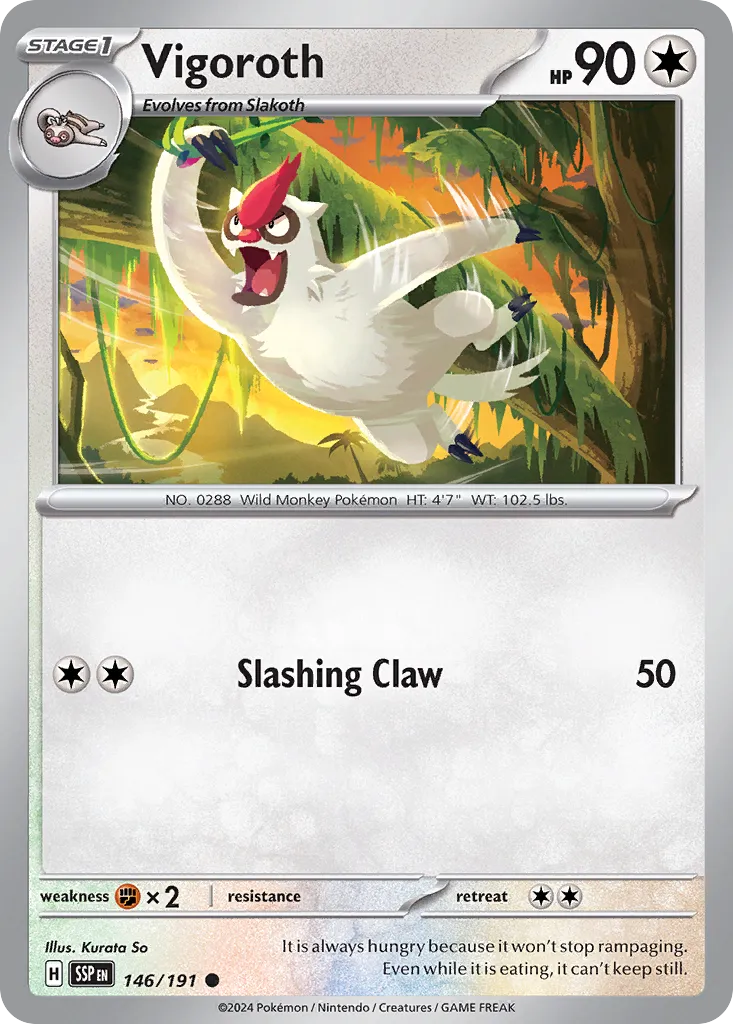 Vigoroth 146/191 — Surging Sparks (English Pokémon TCG card)