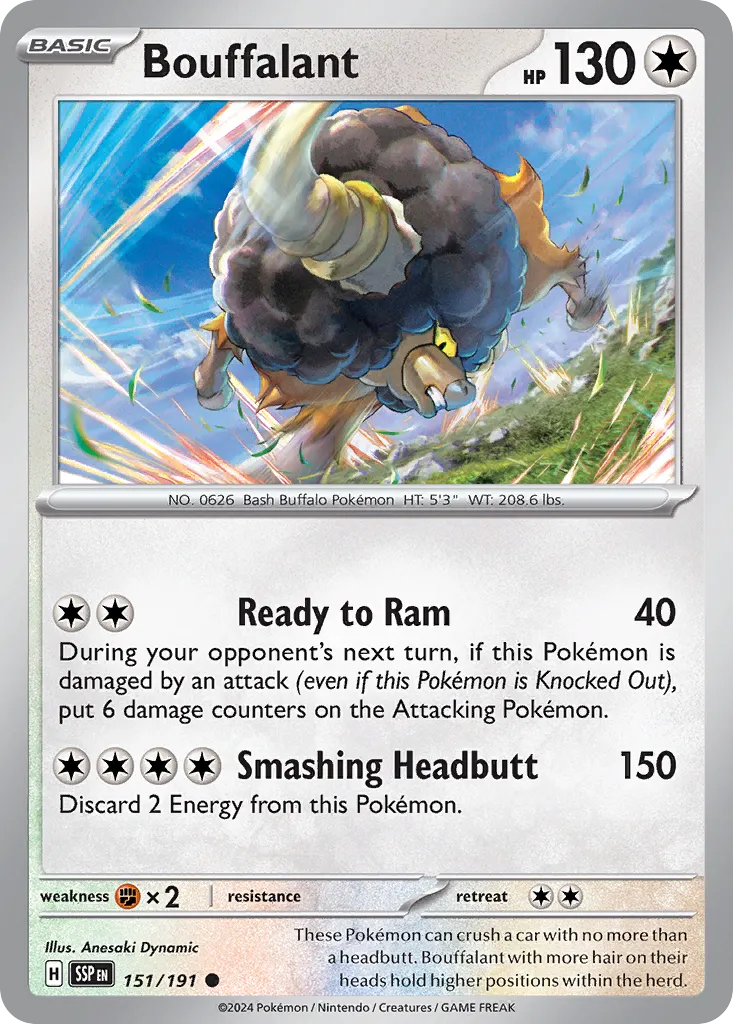 Bouffalant 151/191 — Surging Sparks (English Pokémon TCG card)