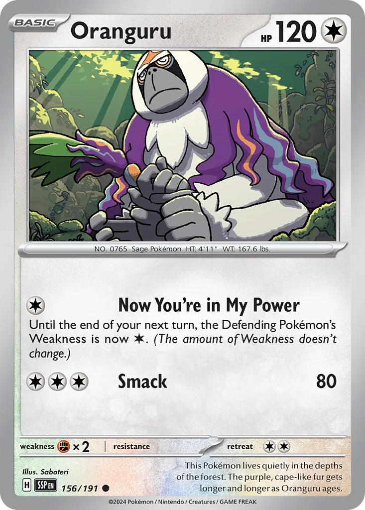 Oranguru 156/191 — Surging Sparks (English Pokémon TCG card)